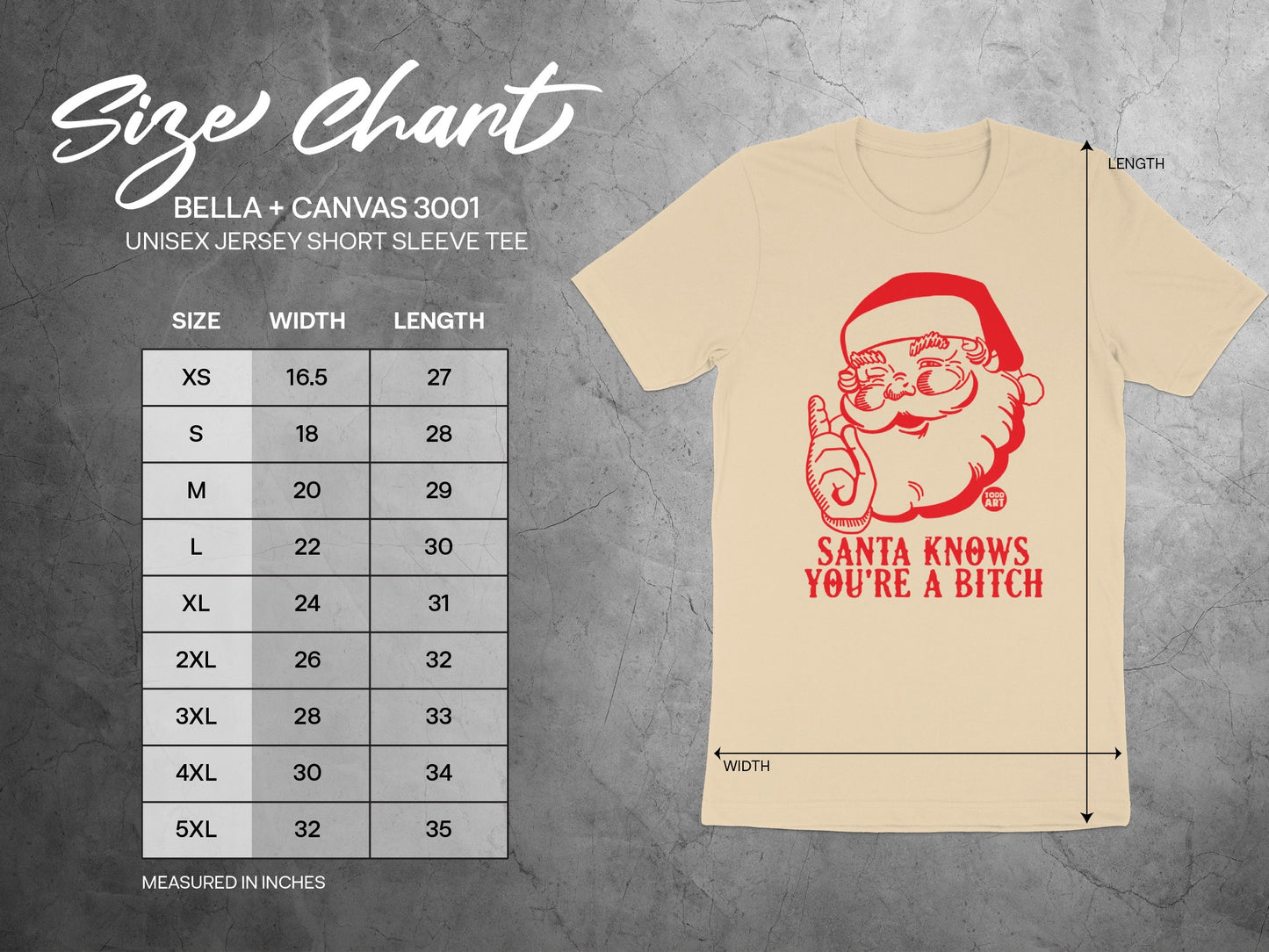 Santa Knows You're A Bitch Unisex Jersey Short Sleeve Tee product