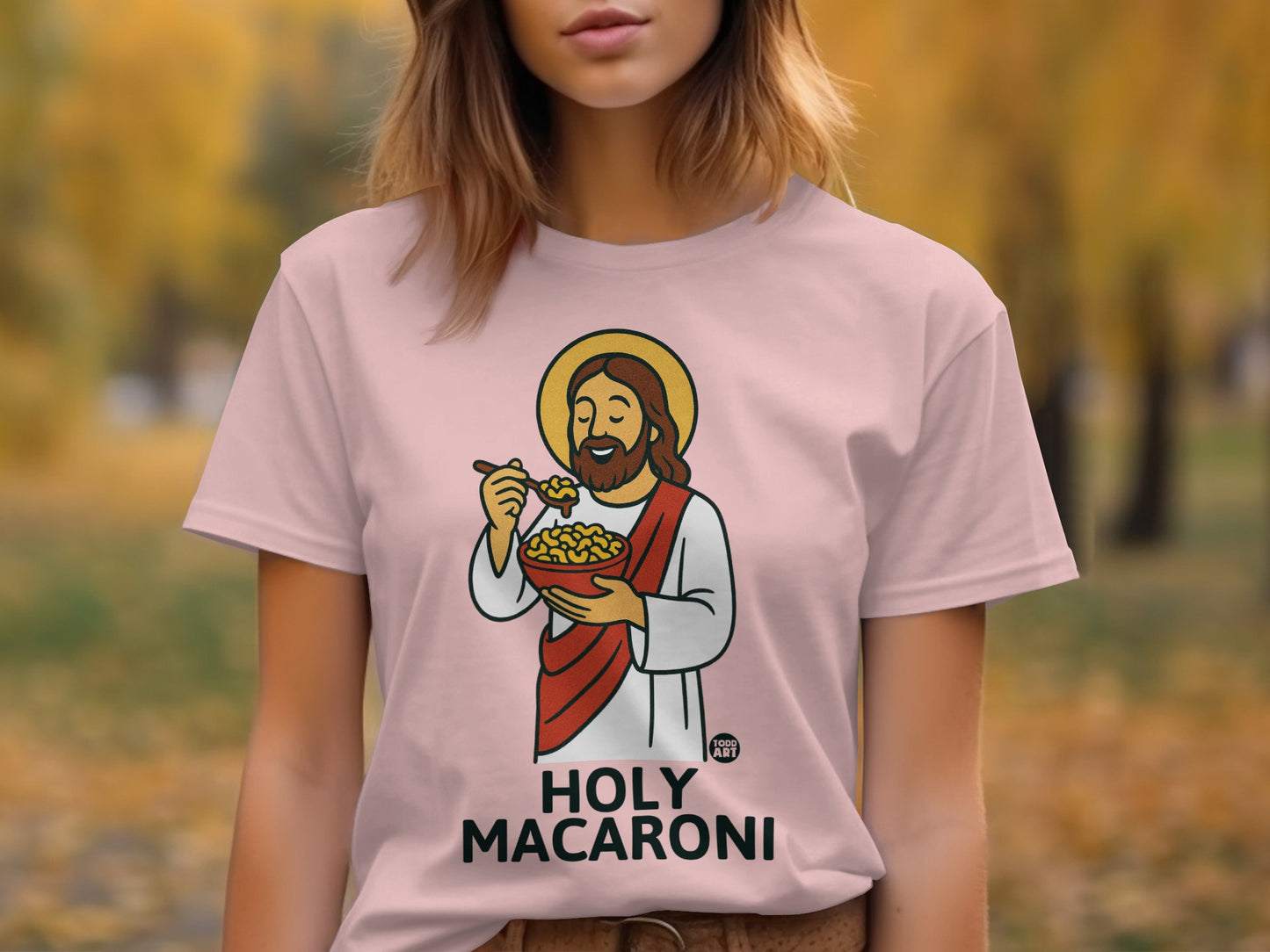 Holy Macaroni Graphic Tee Funny Christianity product