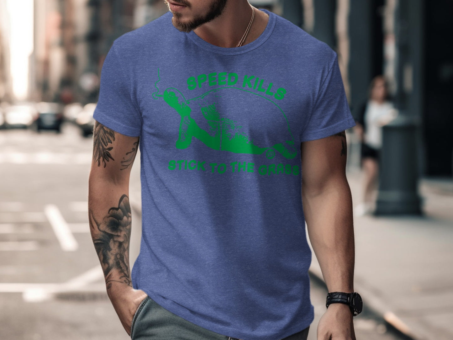 Speed Kills Stick to the Grass Graphic T-shirt