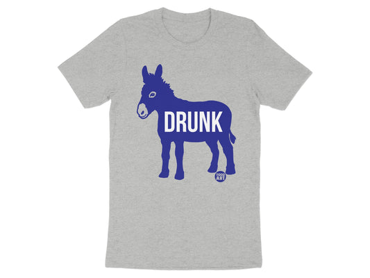 Funny Drunk Donkey Graphic Print Grey T-Shirt product