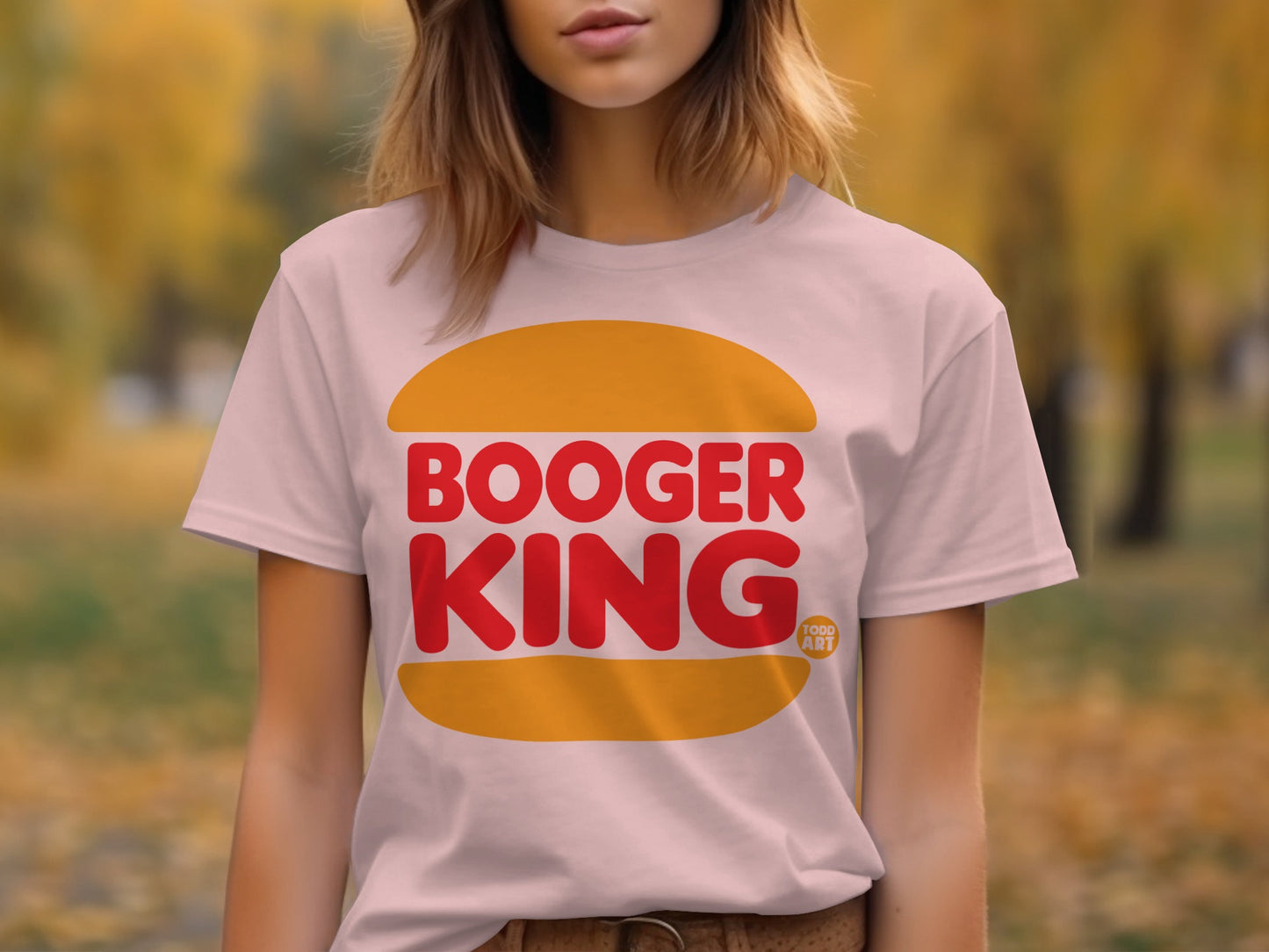 Fun Humorous Booger King Design T-shirt for Casual Wear