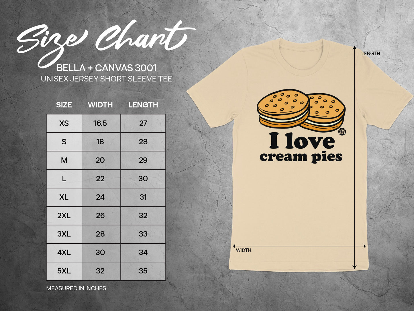 I love cream pies graphic short sleeve tee product type
