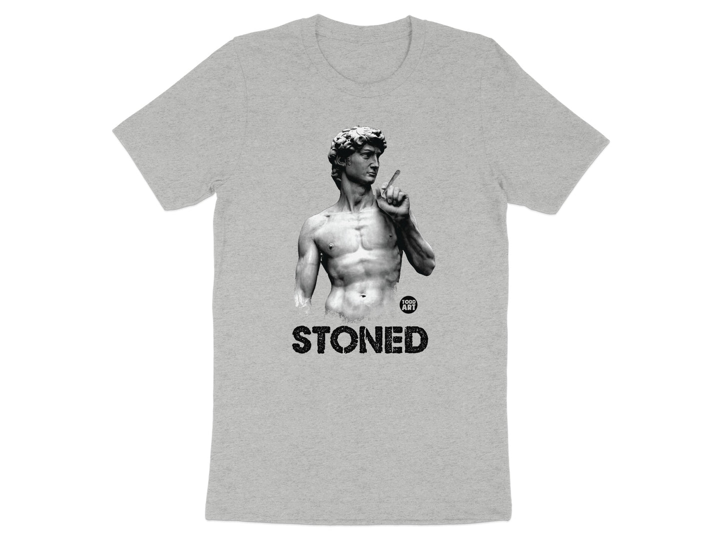 Stoned Statue Graphic T-Shirt Top Apparel Product