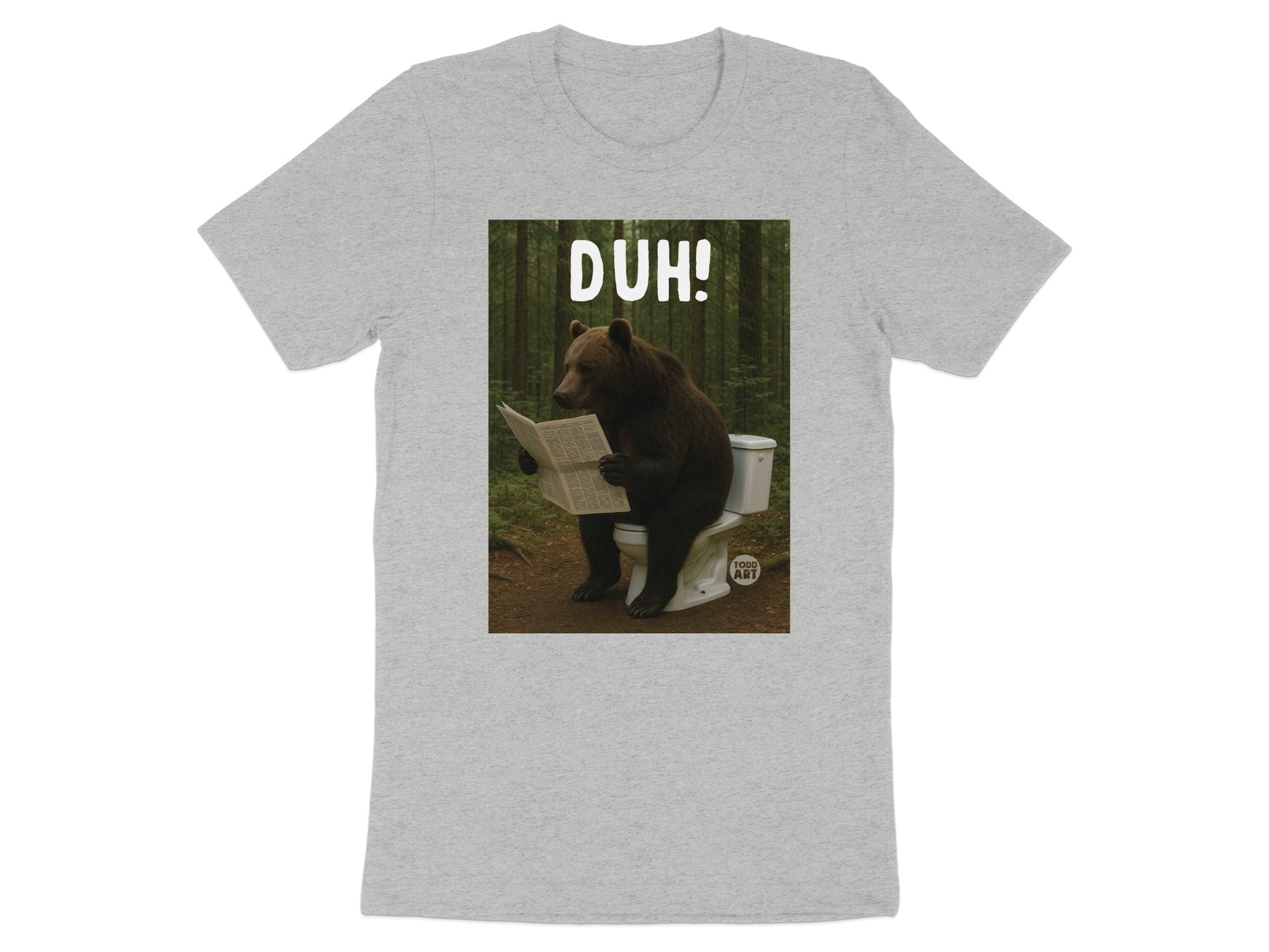 DUH Bear Reading on Toilet Graphic T-Shirt product