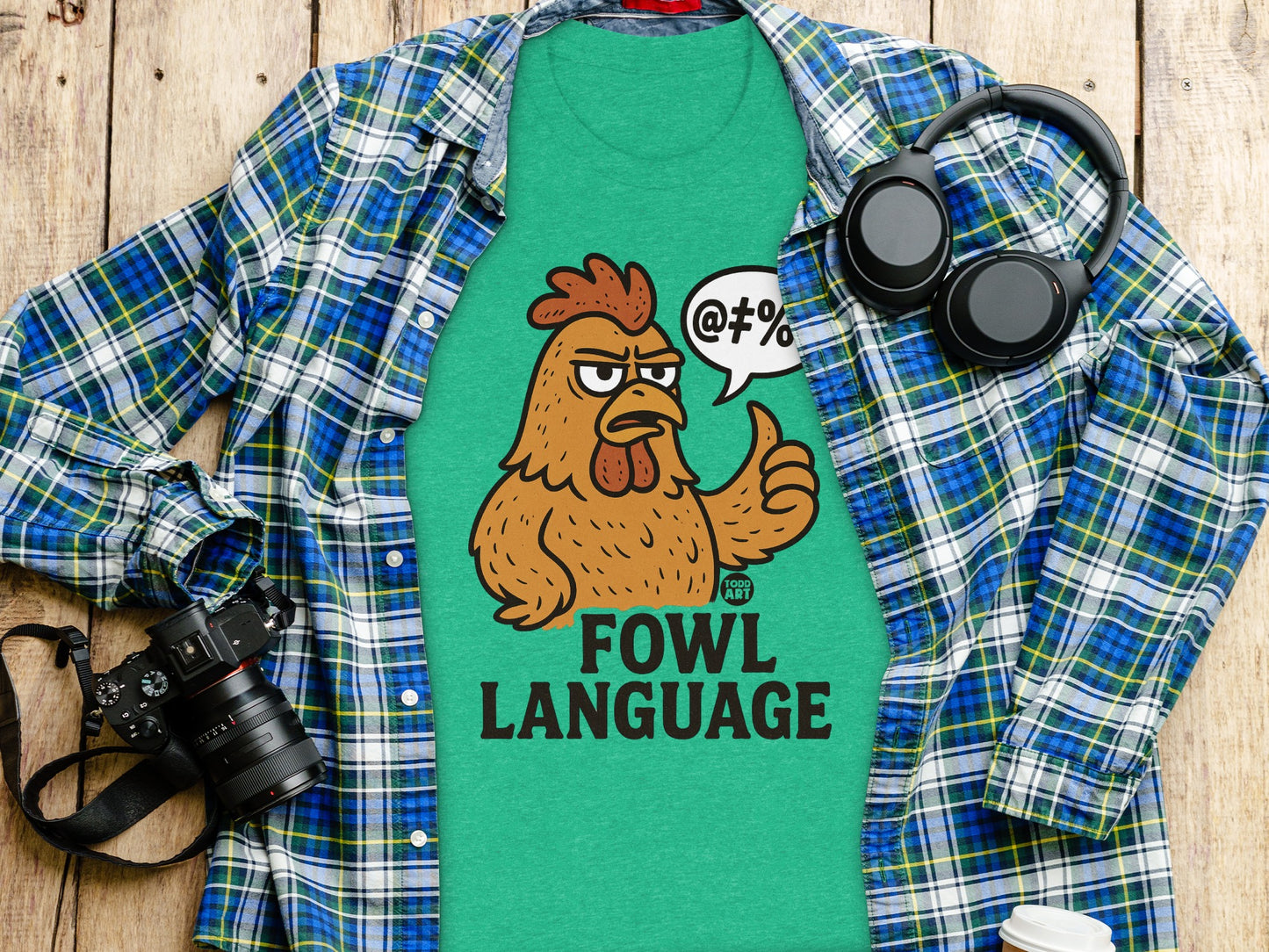 Humorous Chicken T-Shirt with Fowl Language product type
