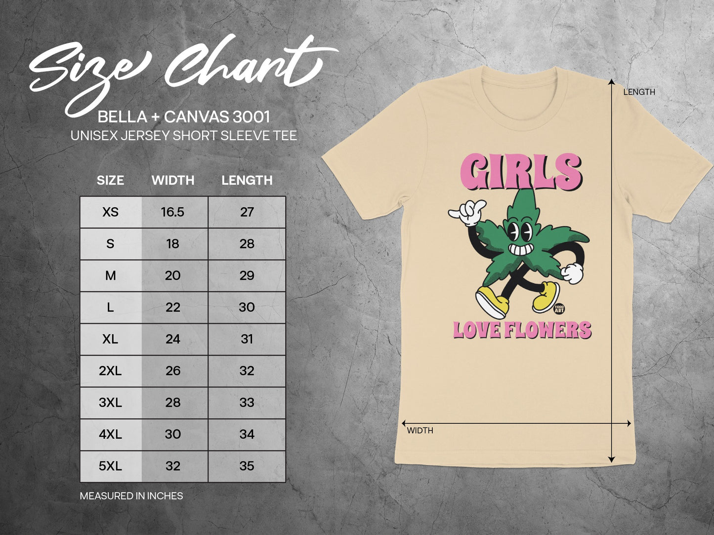 Girls Love Flowers Printed Unisex Jersey Tee
