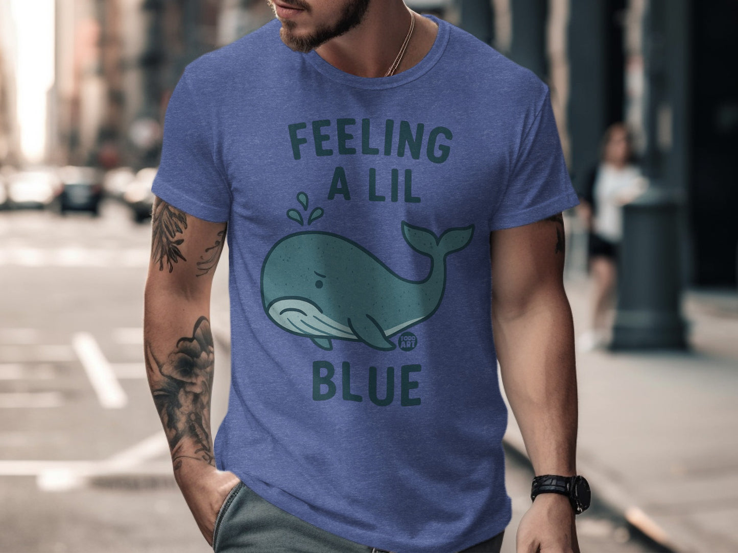 Feeling a Lil Blue Whale Graphic T-shirt product