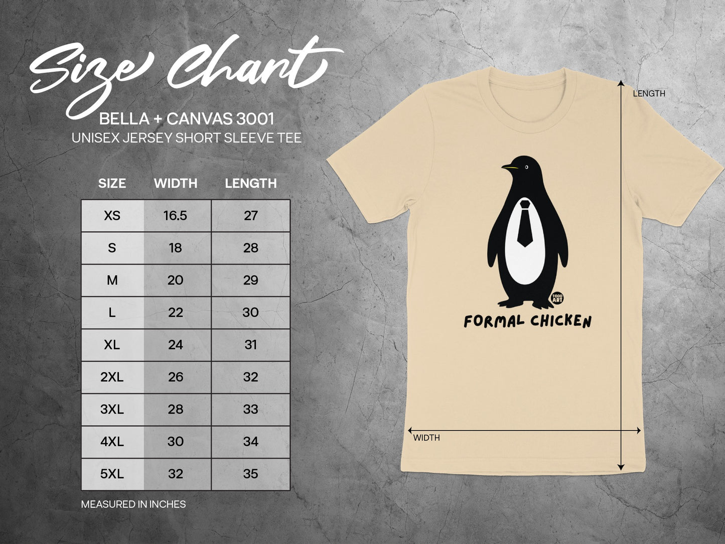 Formal Chicken Penguin Graphic Unisex Tee
