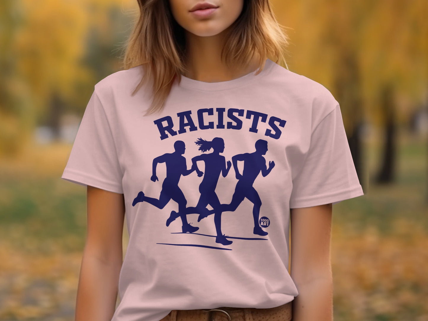 Unique Racists Running Graphic T-Shirt