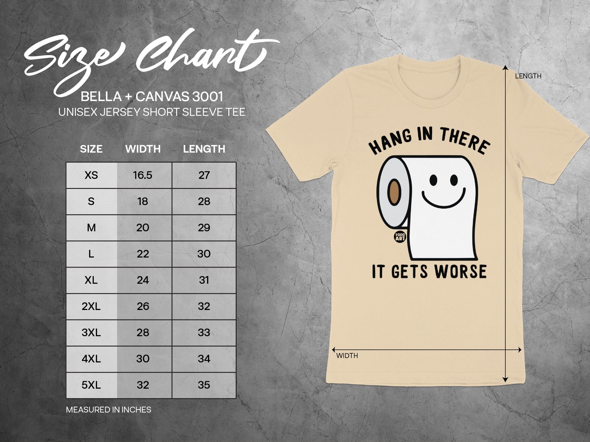 Hang In There It Gets Worse Unisex Tee Shirt Product