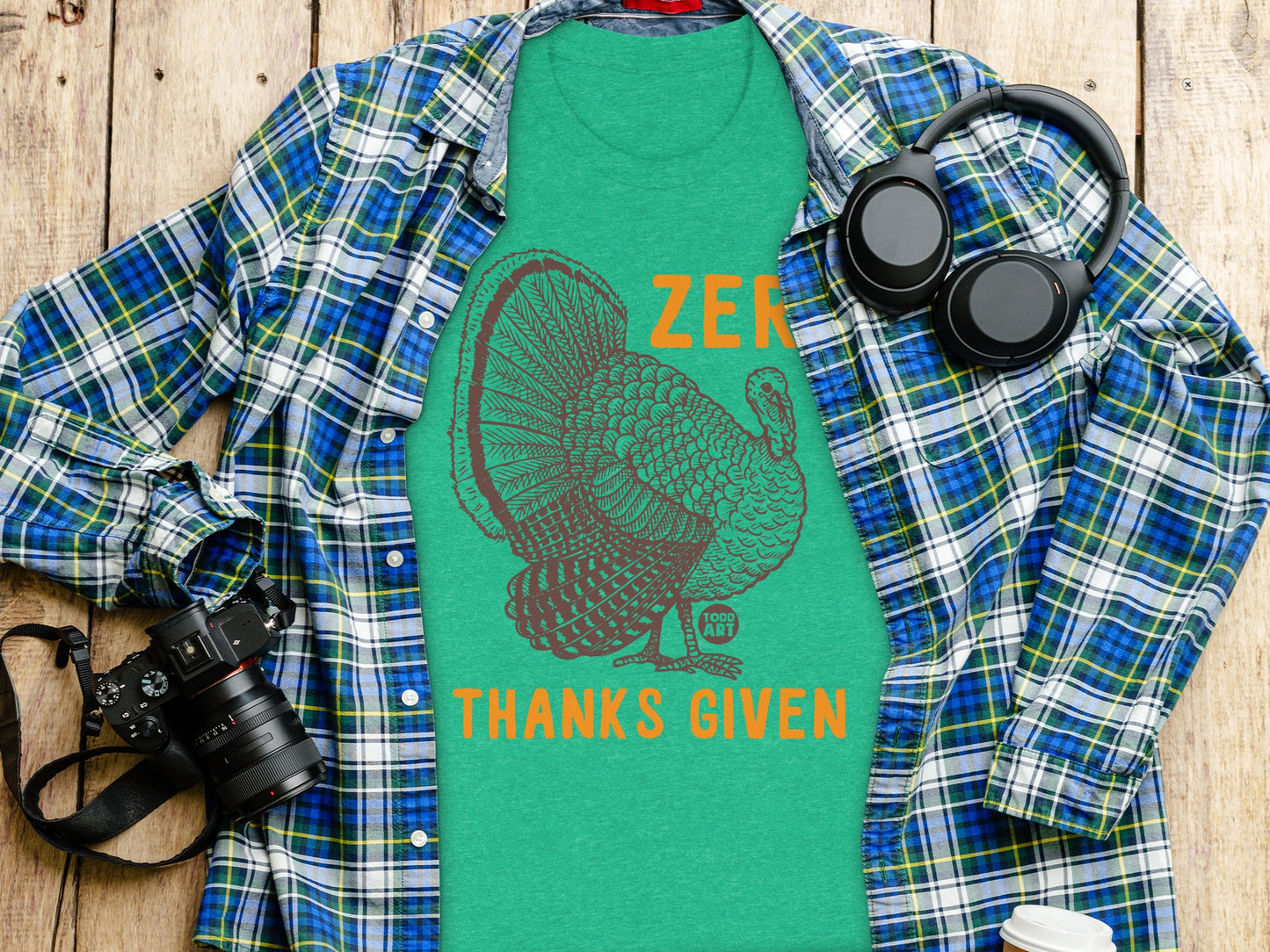 Fun Zero Thanks Given Turkey Graphic T-Shirt