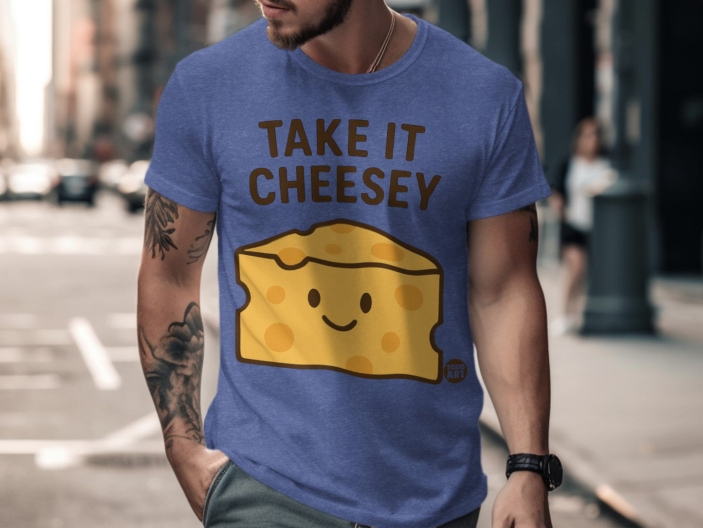Take It Cheesy Fun Graphic Tee Shirt product type