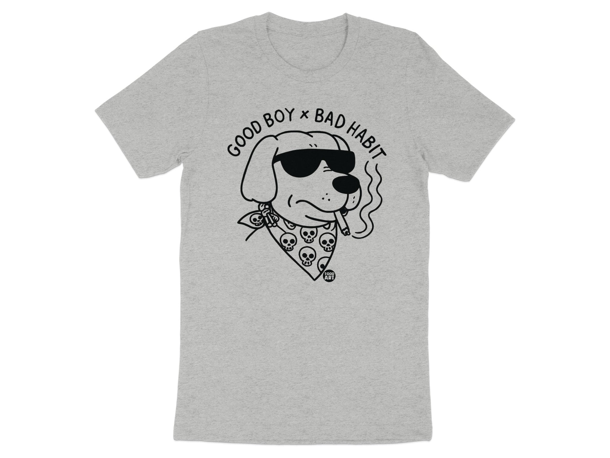 Good Boy Bad Habit Smoking Dog Graphic T-Shirt product type