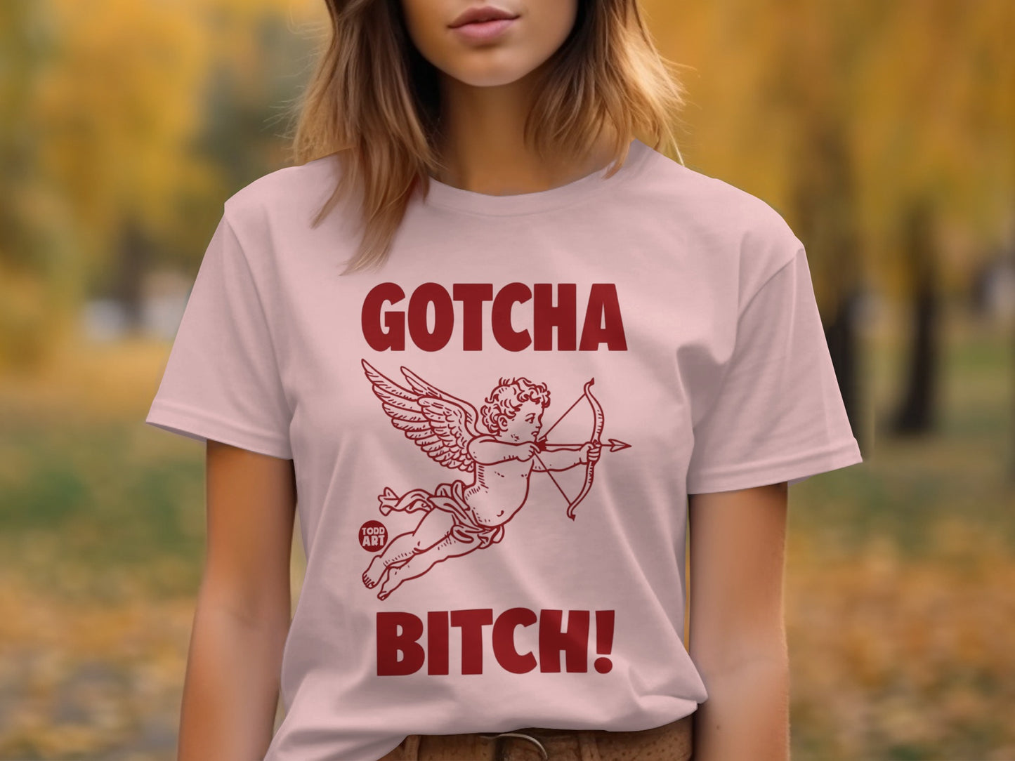 Gotcha Bitch Cupid Graphic Tee Apparel