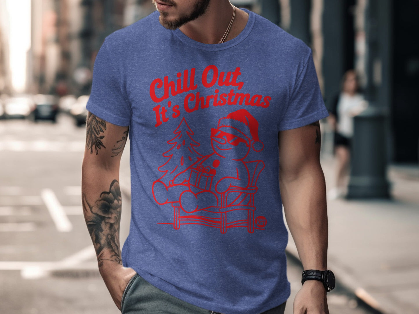 Chill Out It's Christmas Snowman Graphic T-shirt product type