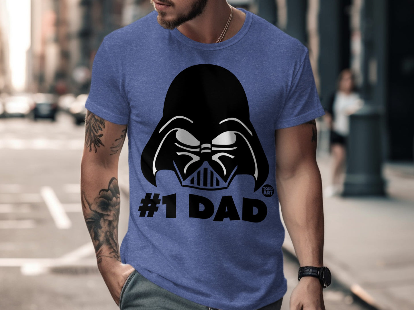 #1 Dad Darth Vader Graphic Tee in Blue product