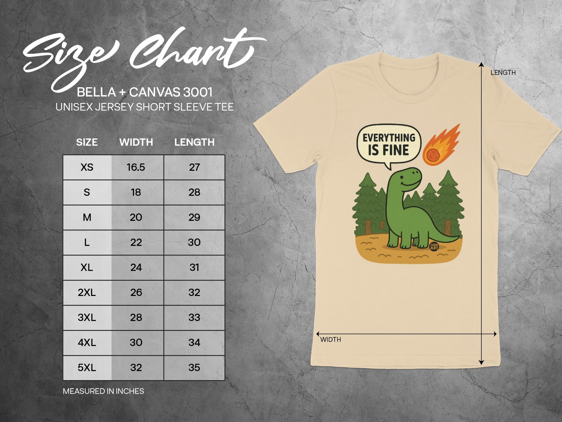 Everything Is Fine Dinosaur Unisex Short Sleeve Tee product type