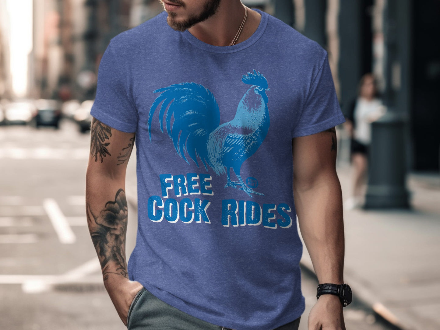 Free Cock Rides Graphic Print T-Shirt product