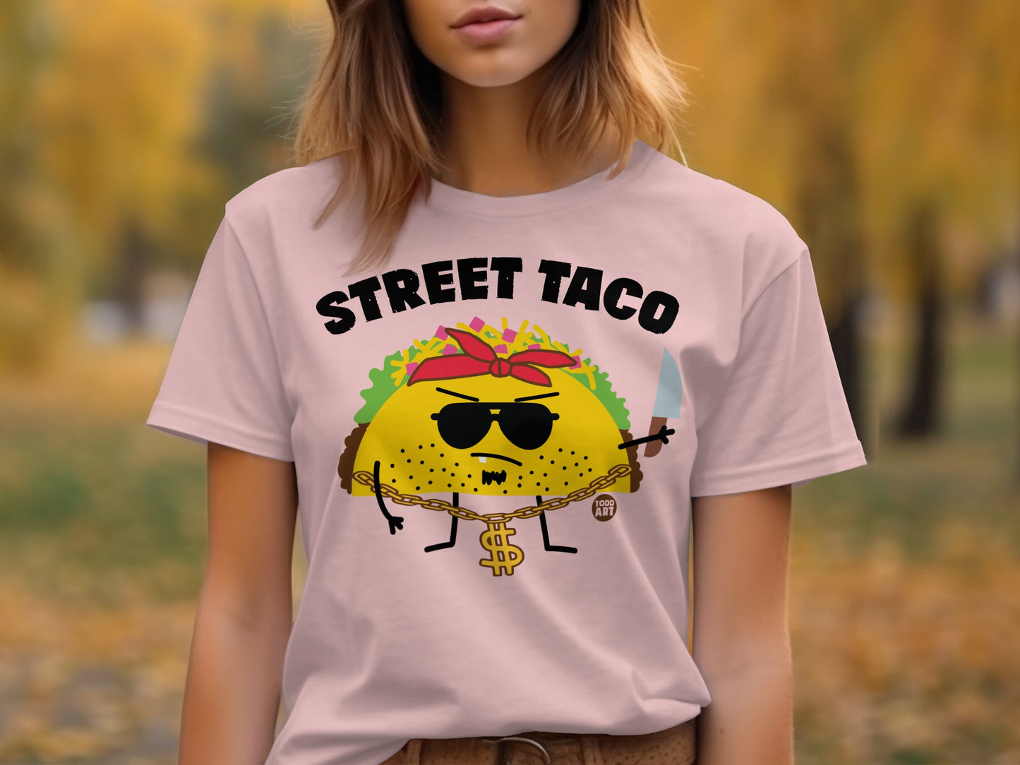Street Taco Graphic Tee Funny Taco T-Shirt for Sale
