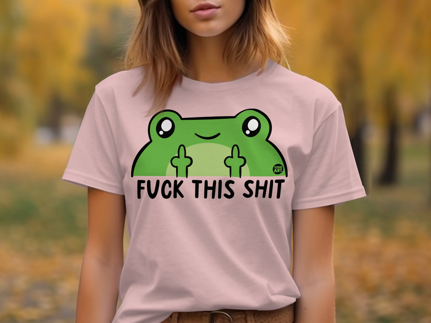 Cute Frog Middle Fingers Graphic Tee Shirt product