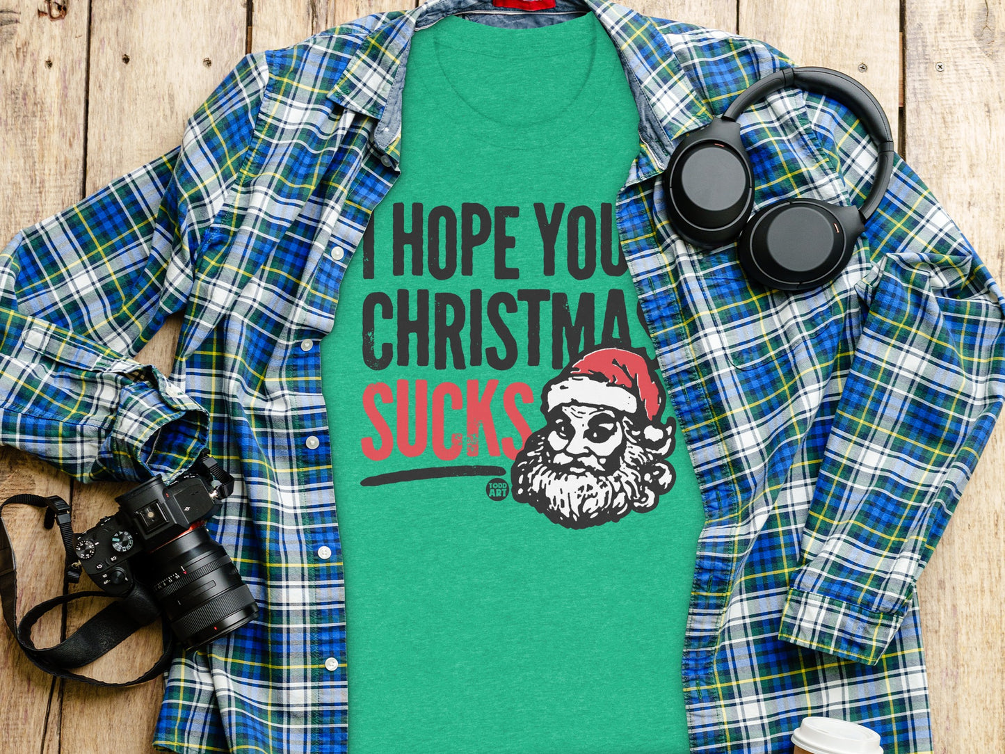 Christmas Sucks Graphic Teal Green T-shirt product type