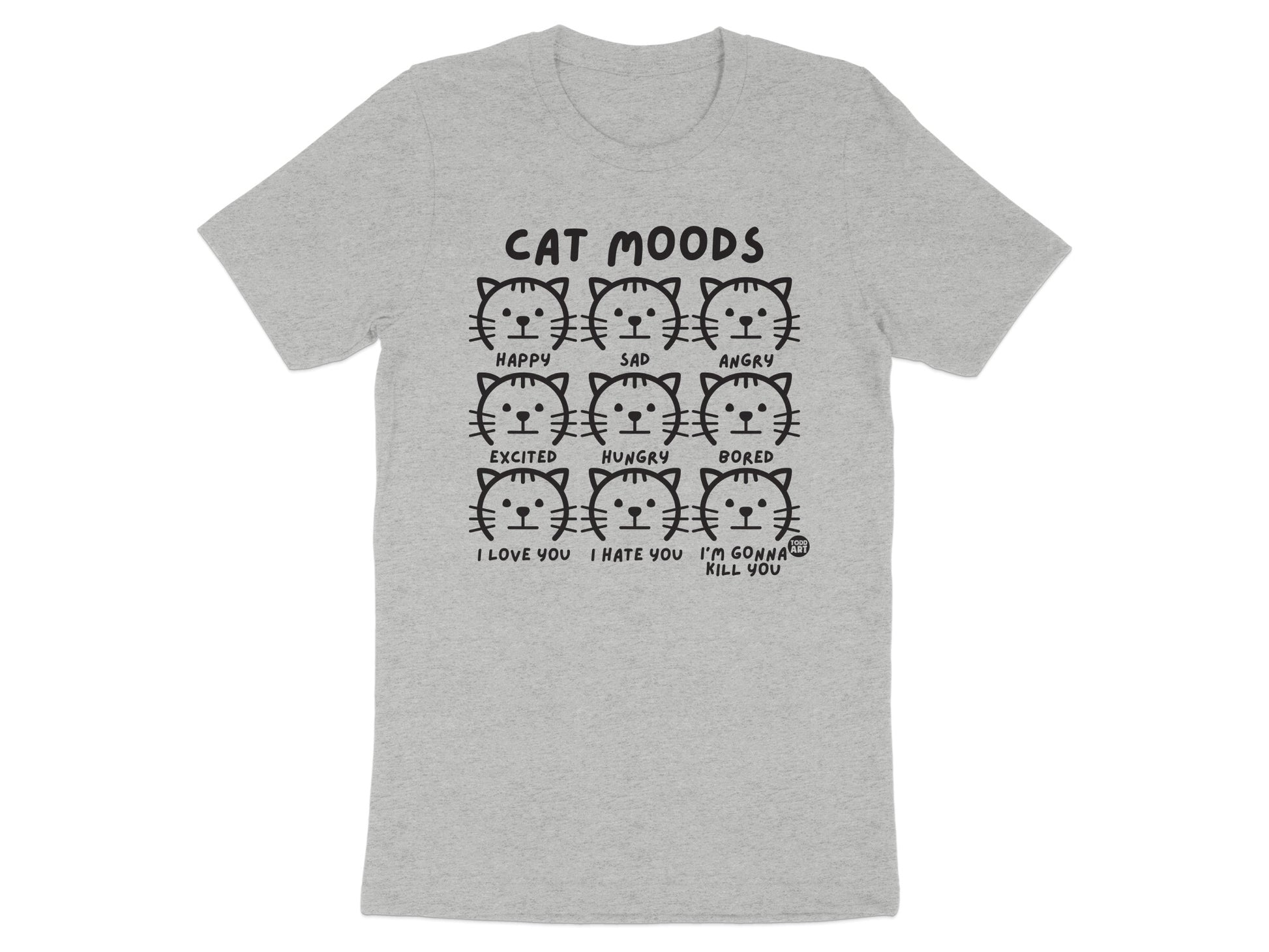 Cat Moods Funny Graphic Tee Shirt product