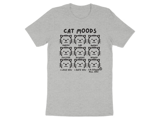 Cat Moods Funny Graphic Tee Shirt product