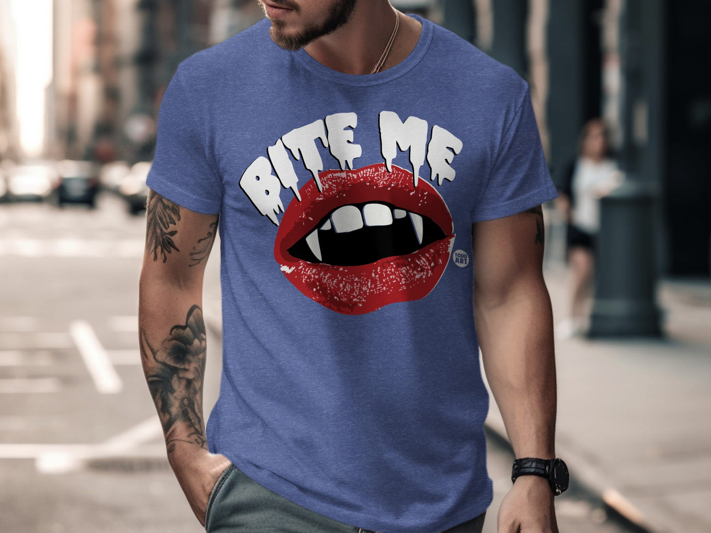 Bite Me Vampire Lips Graphic Men's T-shirt product