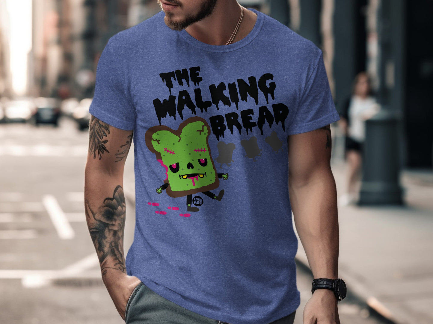 The Walking Bread Novelty Graphic Casual Wear Shirt