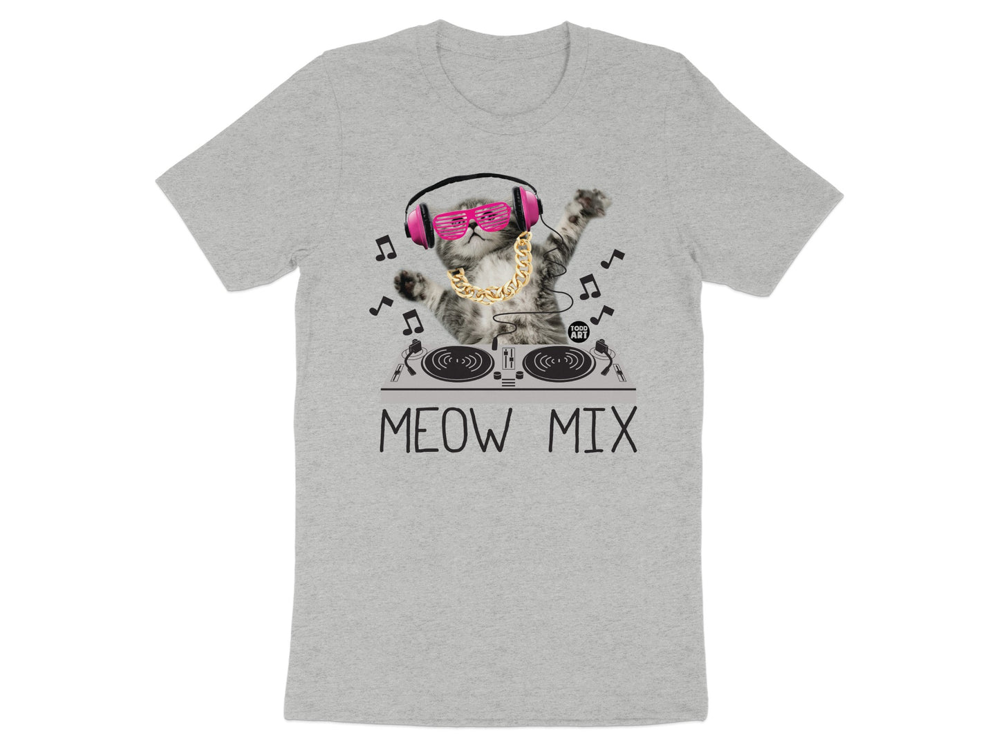 DJ Cat Wearing Headphones Cool Graphic T-Shirt product type