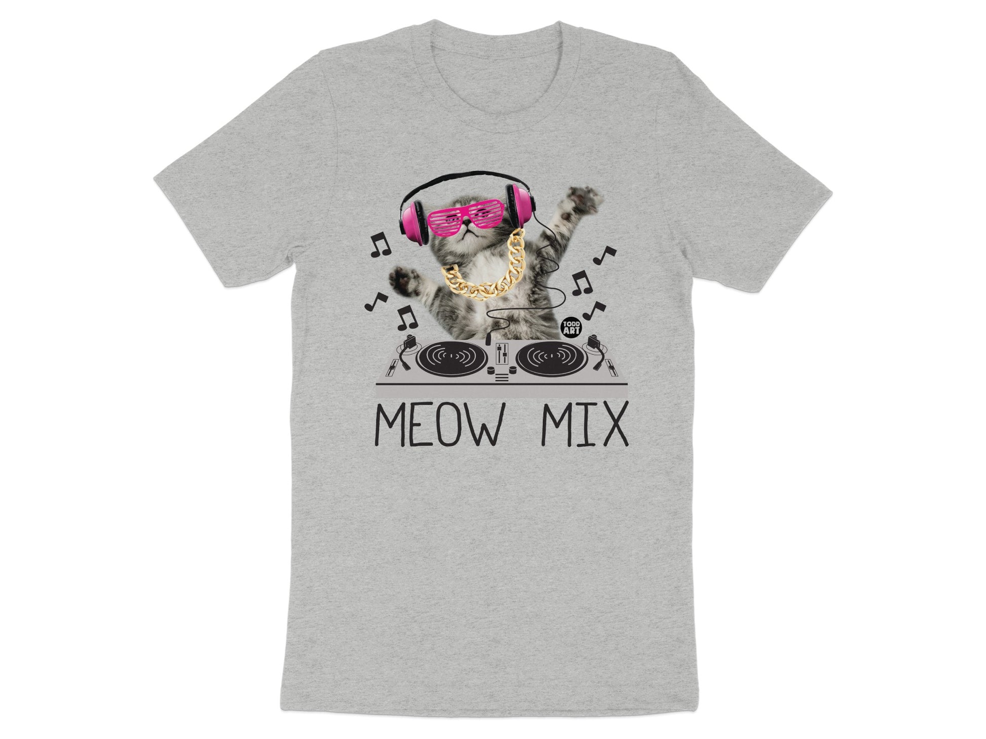 DJ Cat Wearing Headphones Cool Graphic T-Shirt product type