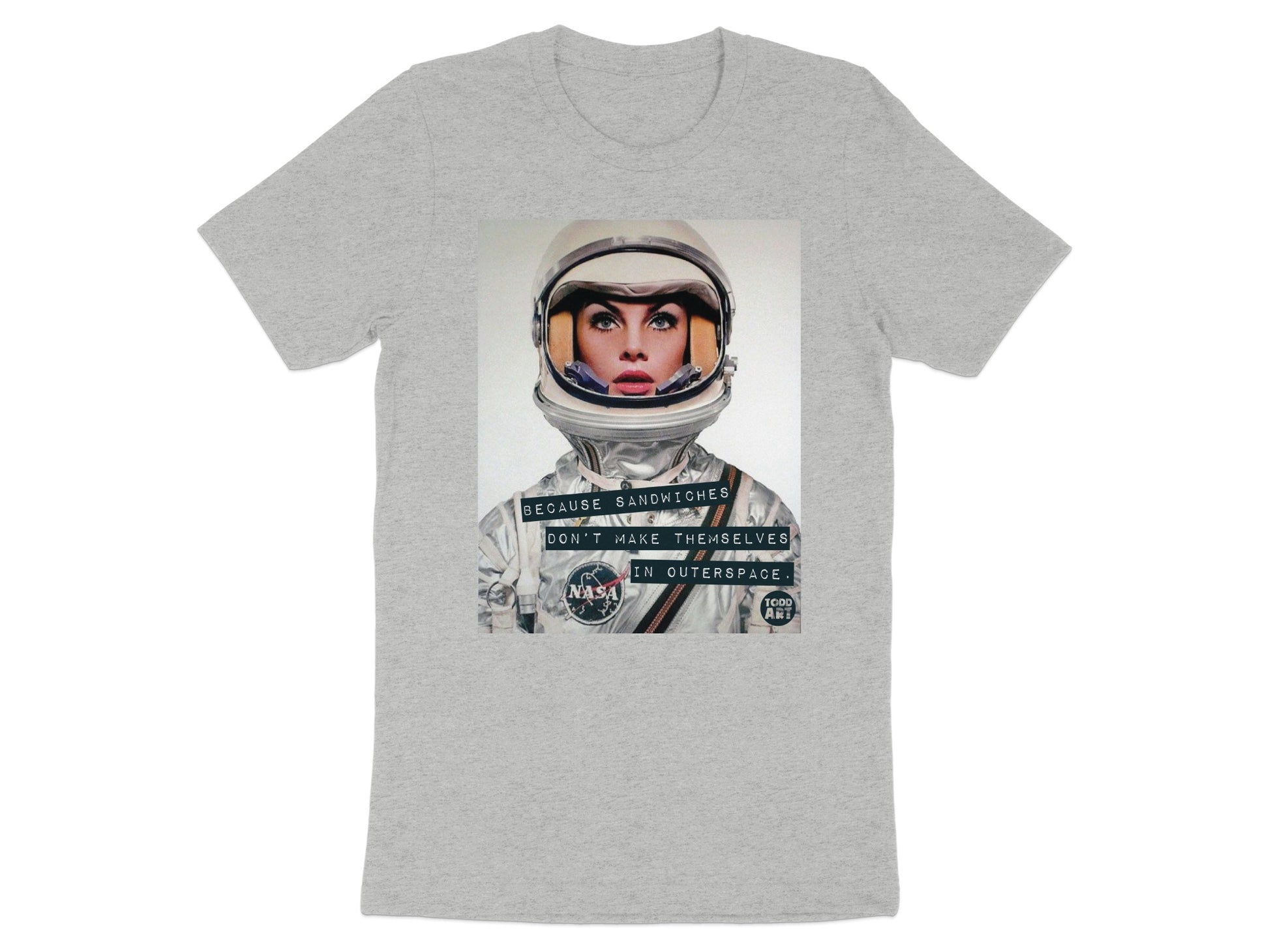 Vintage Astronaut Graphic Shirt with Humorous Quote