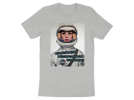 Vintage Astronaut Graphic Shirt with Humorous Quote