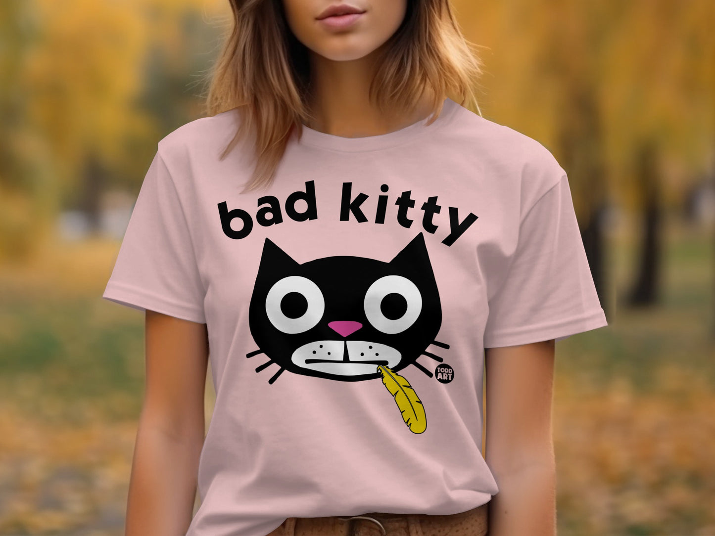 Bad Kitty Design Graphic T-shirt for Cat Lovers product