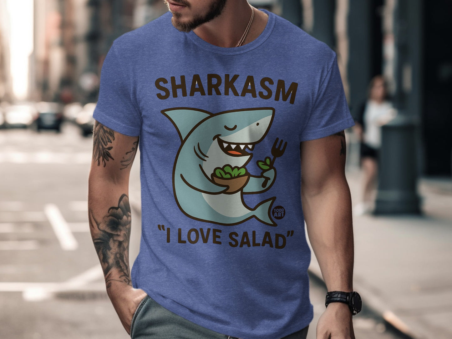 Sharkasm I Love Salad Funny Graphic Tee product