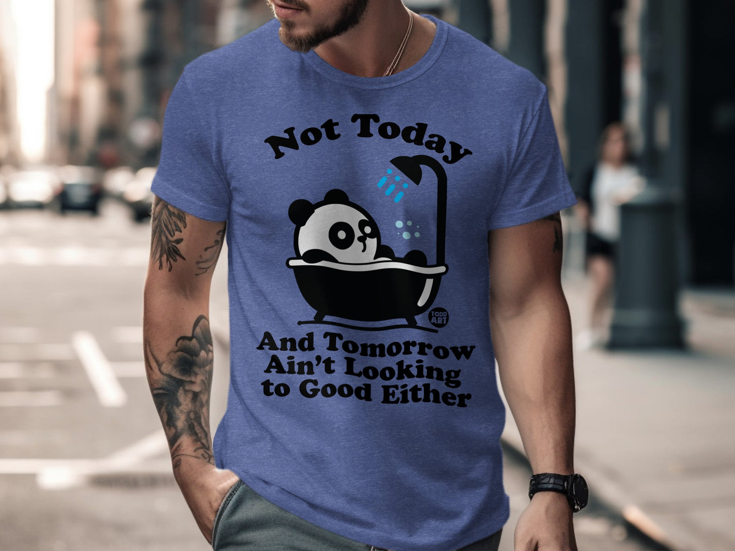 Not Today Panda Graphic T-shirt Funny Saying Product