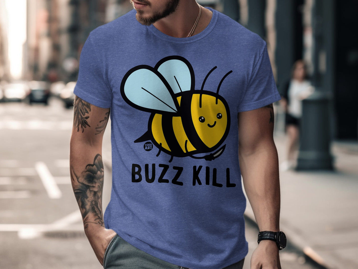 Funny Bee Buzz Kill Graphic Tee Shirt product