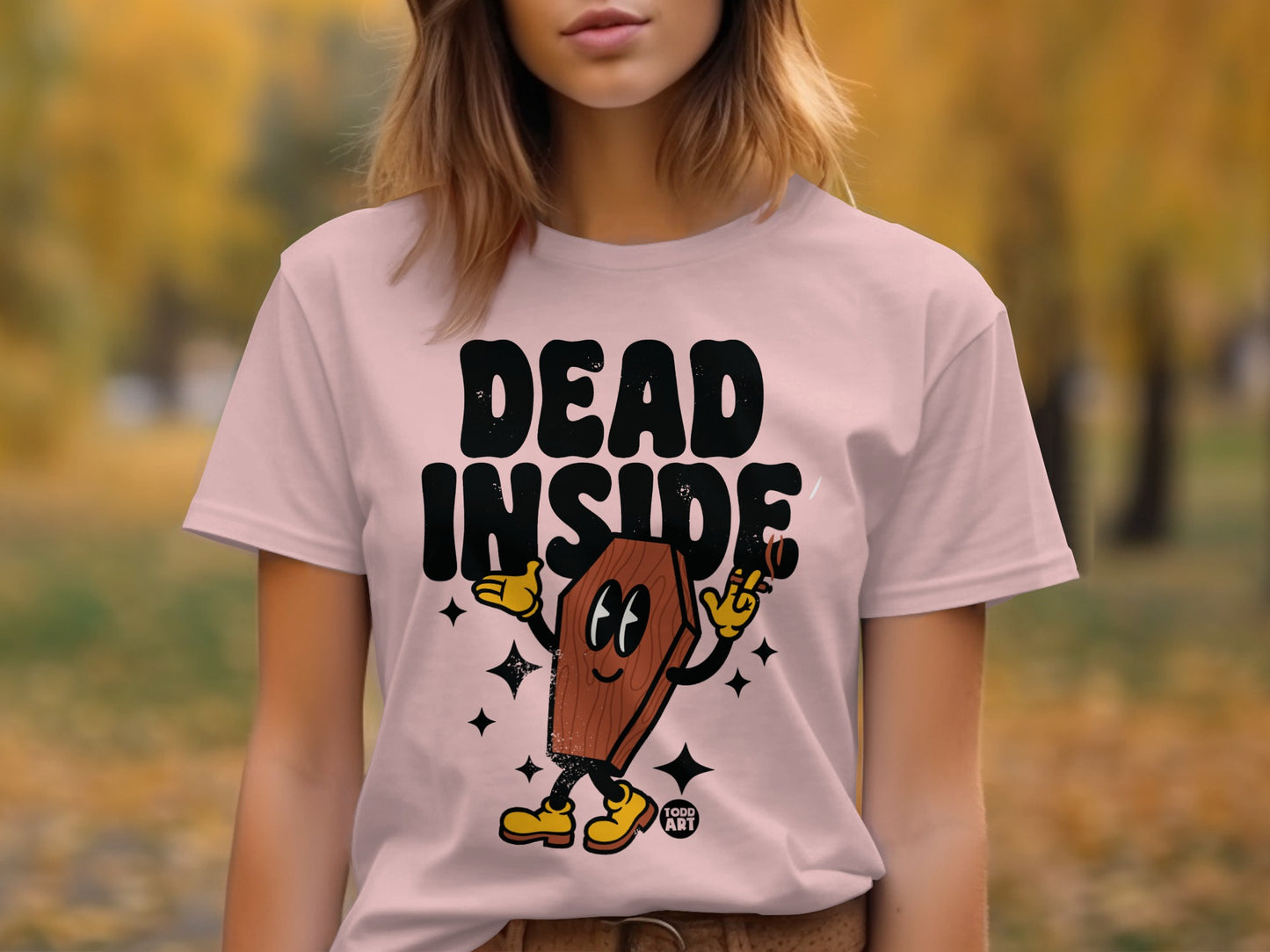 Dead Inside Graphic Tee with Quirky Illustration