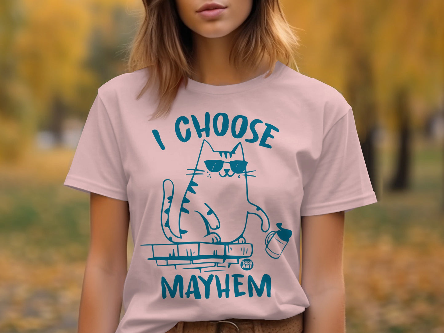 I Choose Mayhem Graphic Cat T-Shirt Product