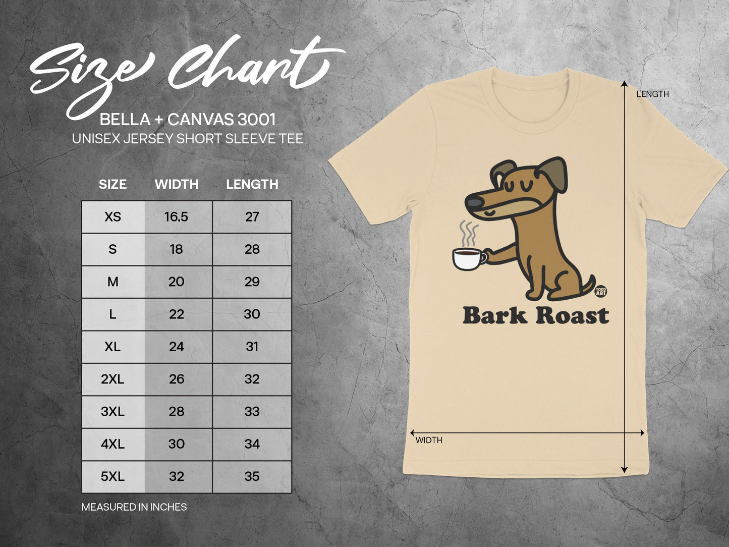 Bark Roast Coffee Dog Unisex Short Sleeve Tee product type