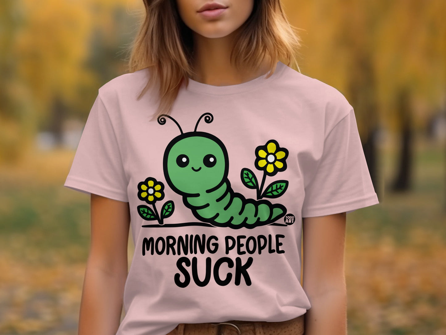 Morning People Suck with Flower Graphic T-Shirt product