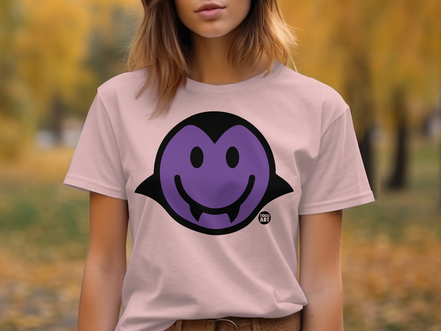 Cute Smiling Purple Vampire Face T-shirt product type
