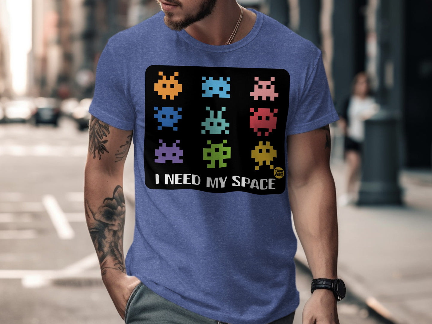 I Need My Space Pixel Art Aliens Graphic T-Shirt product type