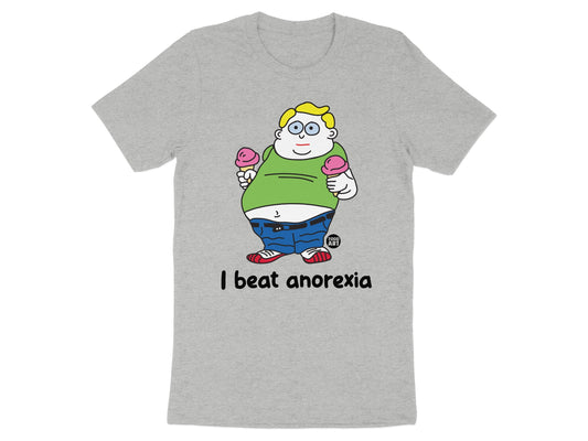 Funny I Beat Anorexia Ice Cream Character T-Shirt product type