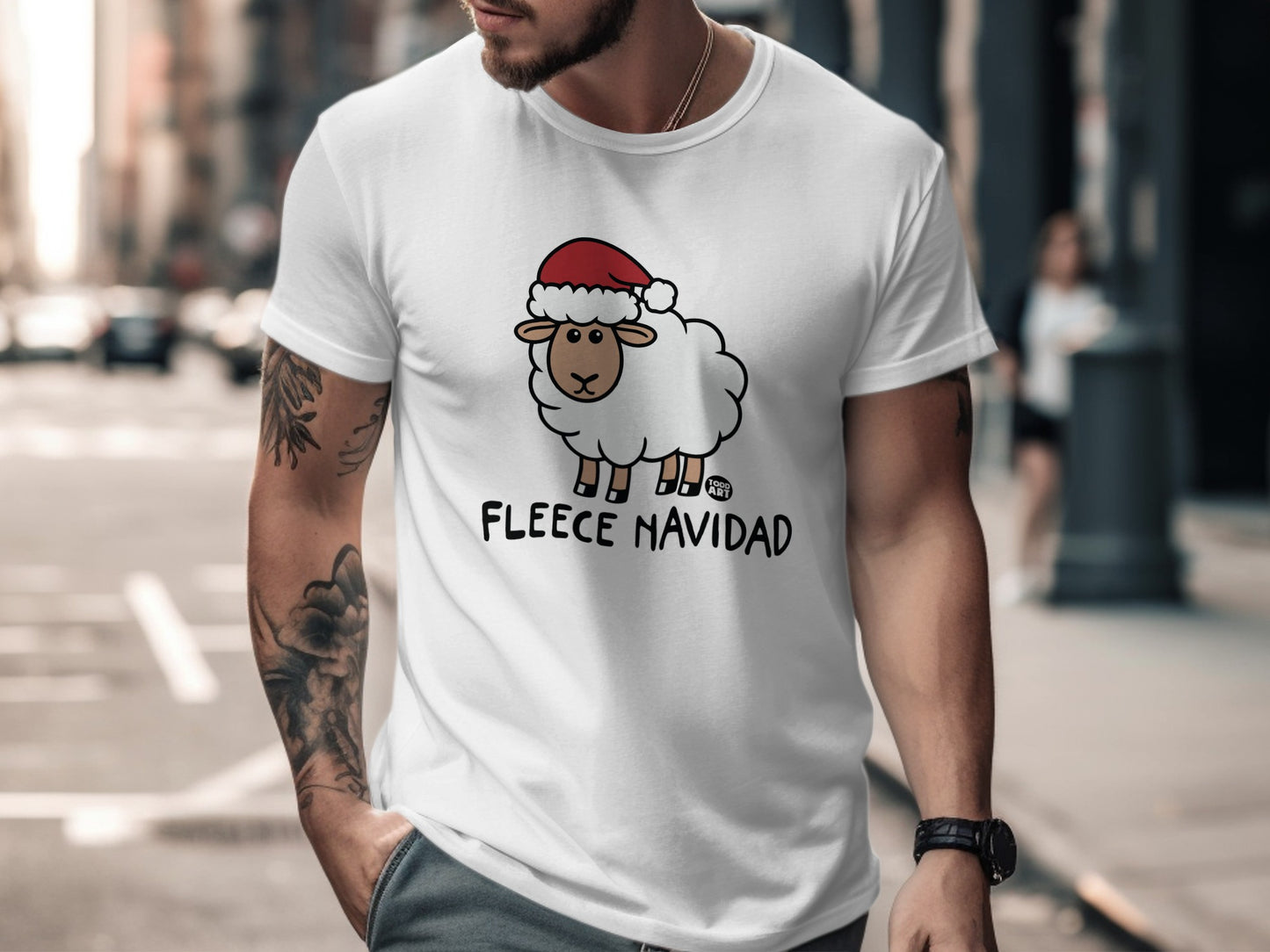 Festive Fleece Navidad Shirt with Cute Sheep Design