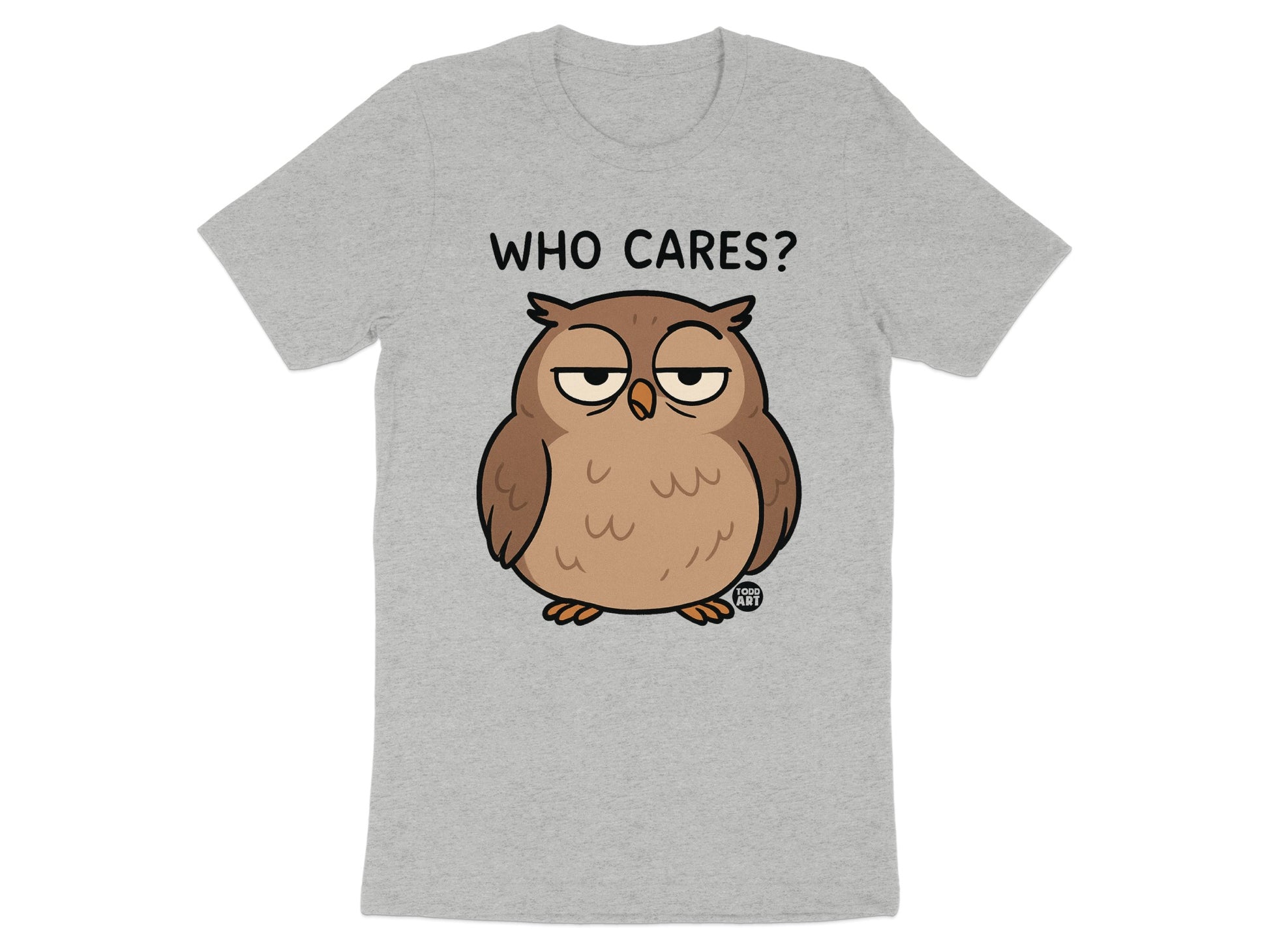 Who Cares Owl Funny Graphic Tee product type