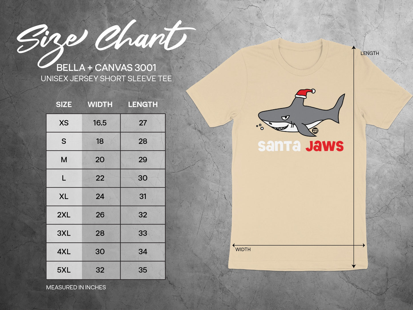 Santa Jaws Shark Unisex Tee Perfect Holiday product
