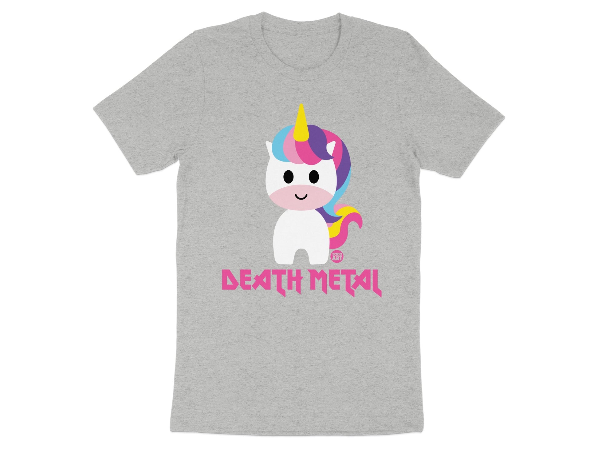 Cute Colorful Unicorn Death Metal Music T-Shirt