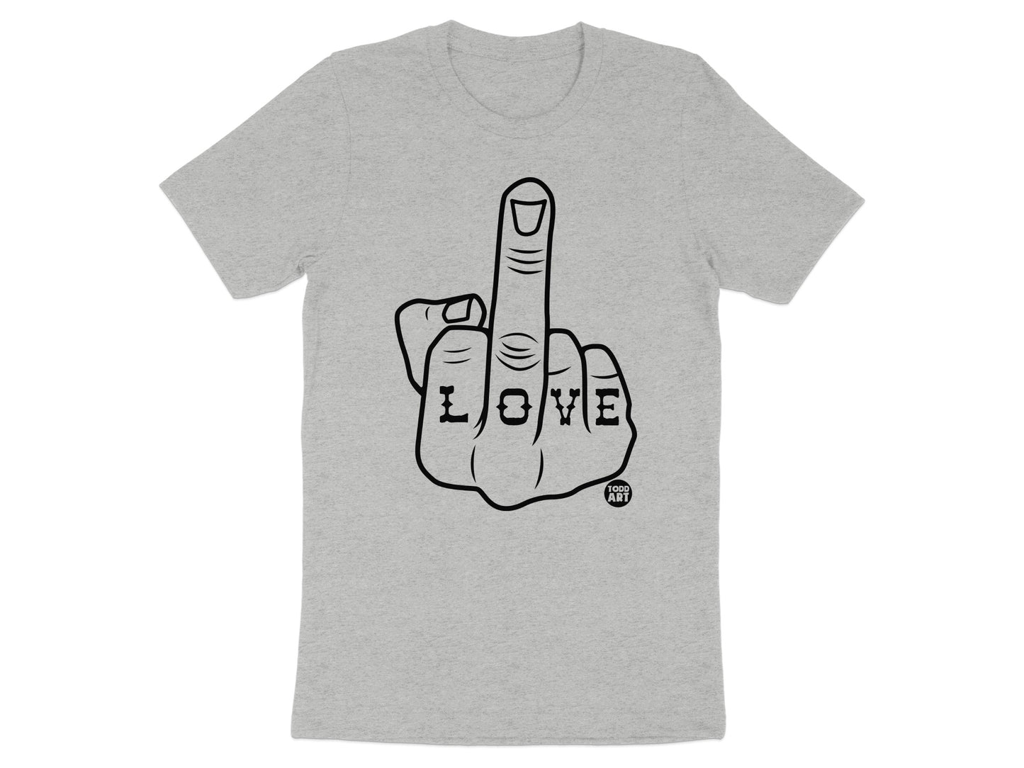 Love Middle Finger Design Graphic T-Shirt