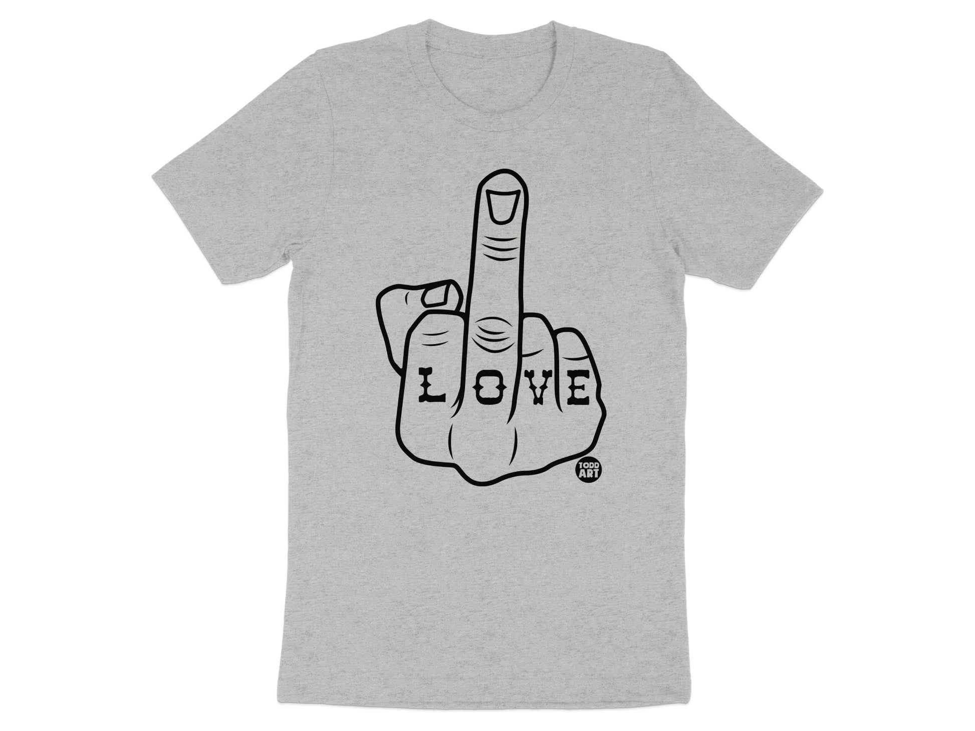 Love Middle Finger Design Graphic T-Shirt